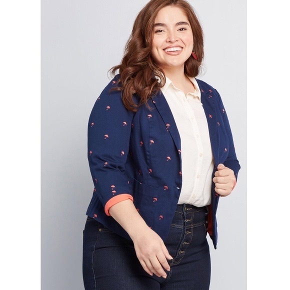 ModCloth Blue Umbrella Blazer - Picture 1 of 11